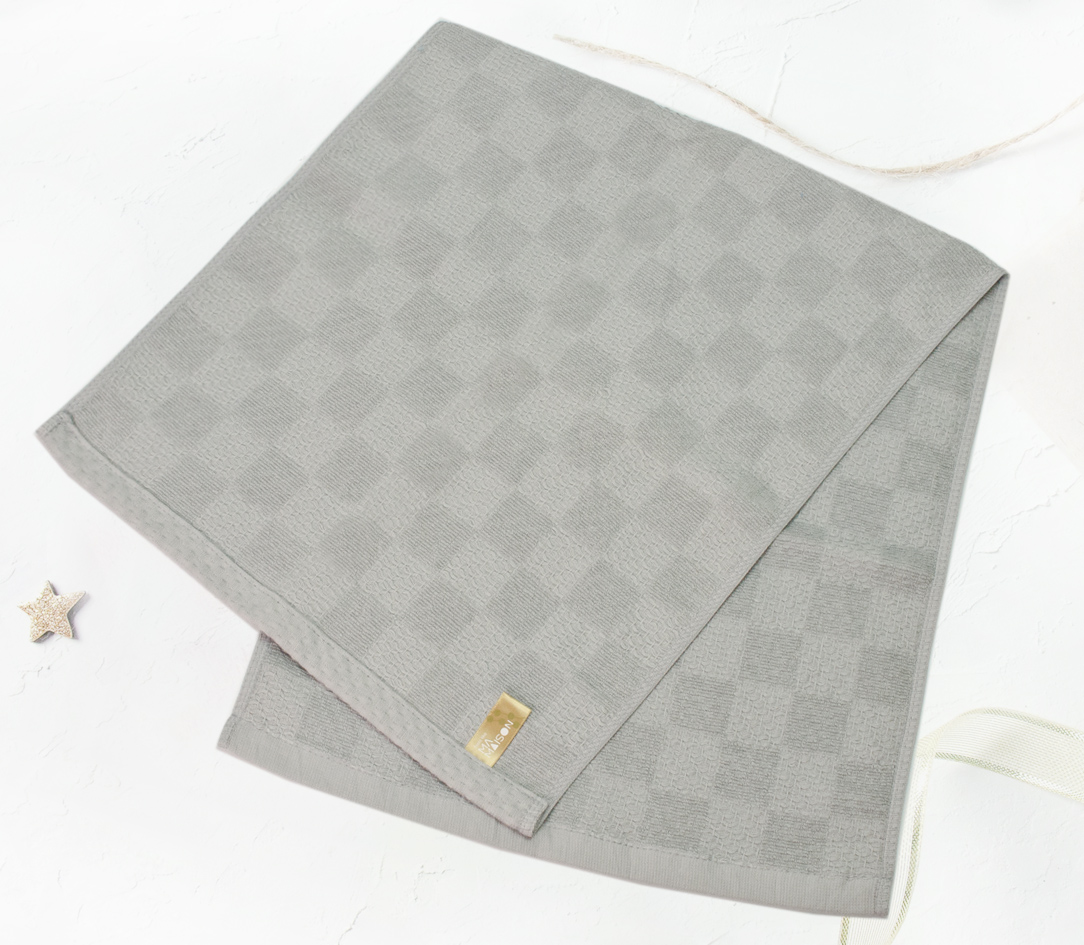 編紋毛巾-灰色