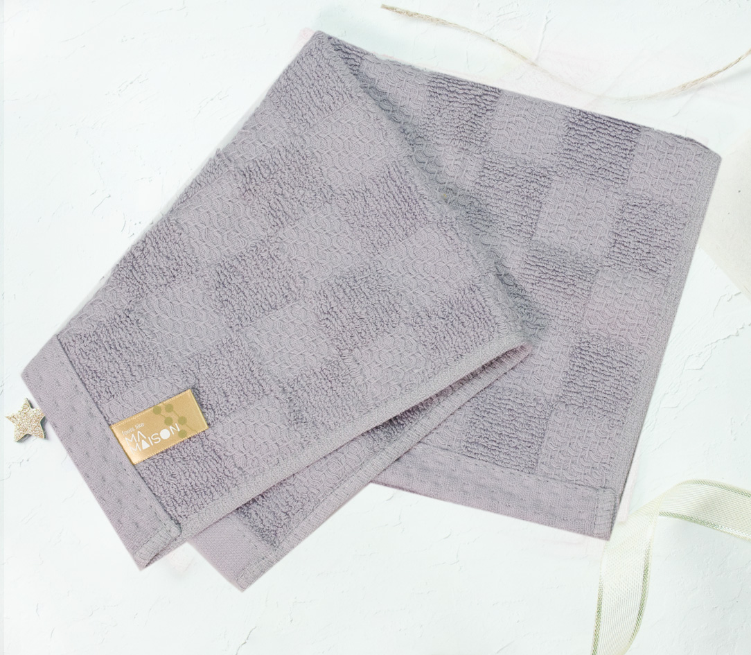 編紋方巾-紫色