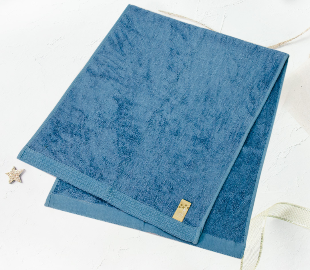 天絲棉毛巾 - 藍
